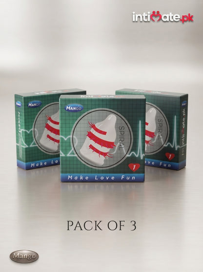 Back packaging of the Mango Collar Spike Condom showing product information