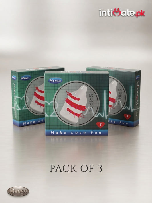 Back packaging of the Mango Collar Spike Condom showing product information