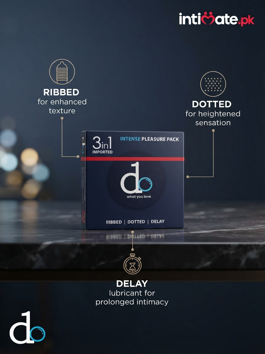 DO 3-in-1 Condoms – Dotted, Ribbed & Delay Condoms in Pakistan | intimate.pk