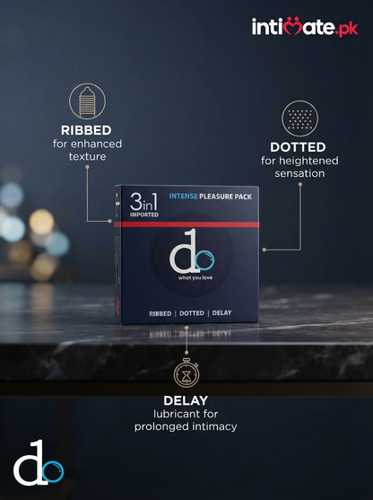 DO 3-in-1 Condoms – Dotted, Ribbed & Delay Condoms in Pakistan | intimate.pk