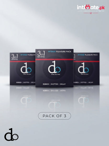 DO 3-in-1 Condoms – Dotted, Ribbed & Delay Condoms in Pakistan | intimate.pk