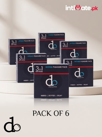 DO 3-in-1 Condoms – Dotted, Ribbed & Delay Condoms in Pakistan | intimate.pk