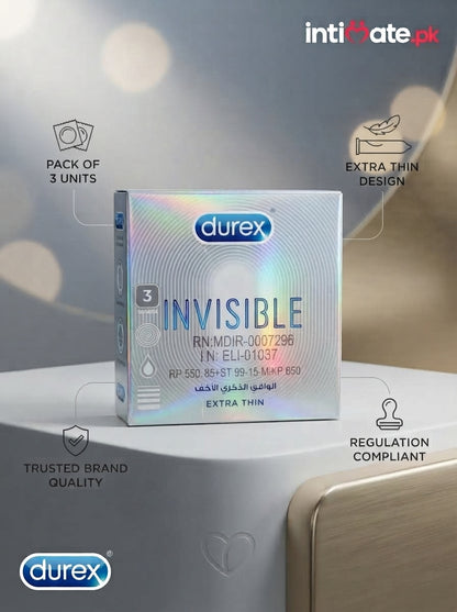 Durex Invisible Extra Thin Condoms with Extra Sensitivity - Buy Online in Pakistan