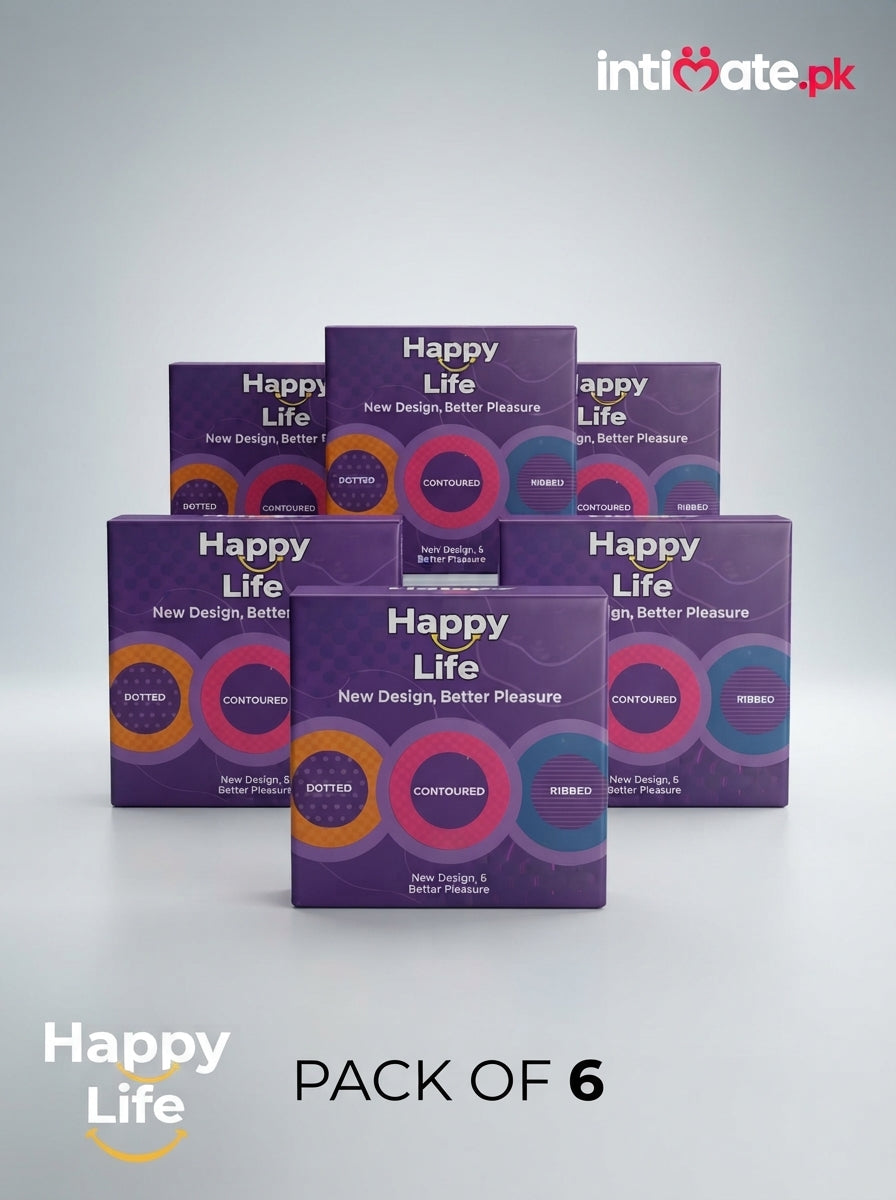 Happy Life Dotted, Ribbed & Contoured all in One Condoms - Buy Online in Pakistan