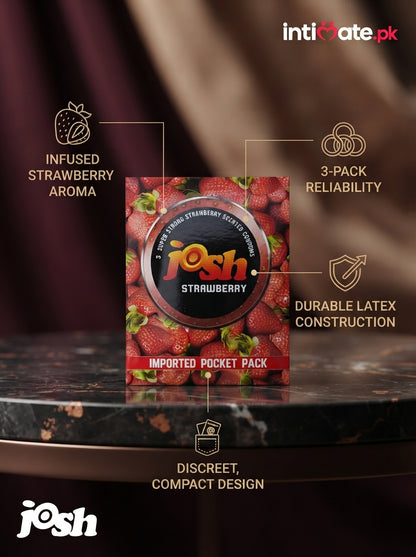 Josh Strawberry Flavored Condoms with Awesome Fragrance Buy Online