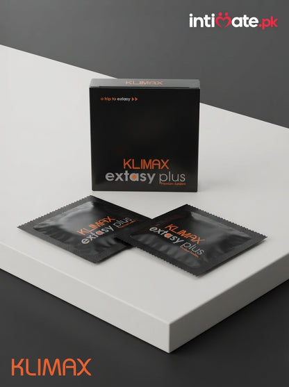 Klimax Extacy Plus condom pack and its visible contents