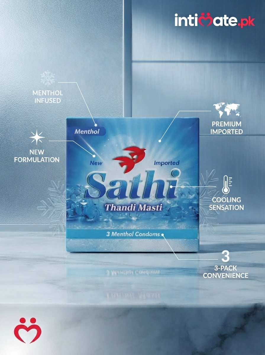 Sathi Thandi Masti Menthol Condoms available at intimate.pk