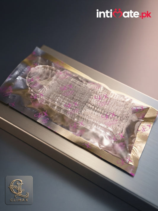 Packaging of the silicone condom showing the product name
